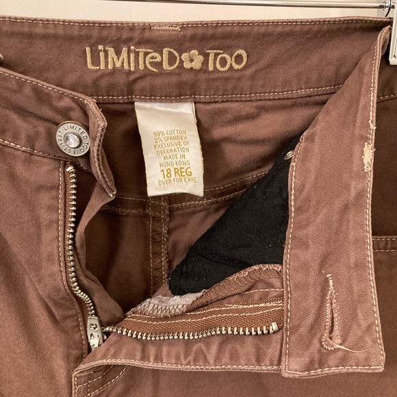Limited Too Capris With Rhinestones. Brown. Size 18R. Jeans. Short Pants. Summer - Picture 2 of 8